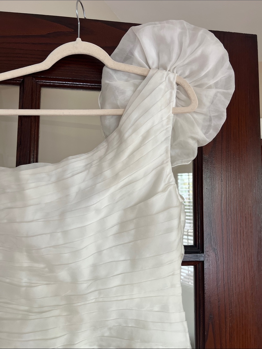 BHLDN by Anthropologie White One-Shoulder Ruffled Cocktail Dress - Picture 7 of 10